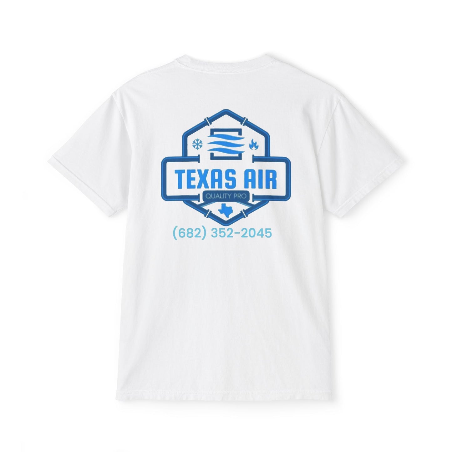 Texas Air Unisex Garment-Dyed Pocket T-Shirt, Casual Tee, Summer Wear, Outdoor Activity, Gift for Air Conditioning Technicians