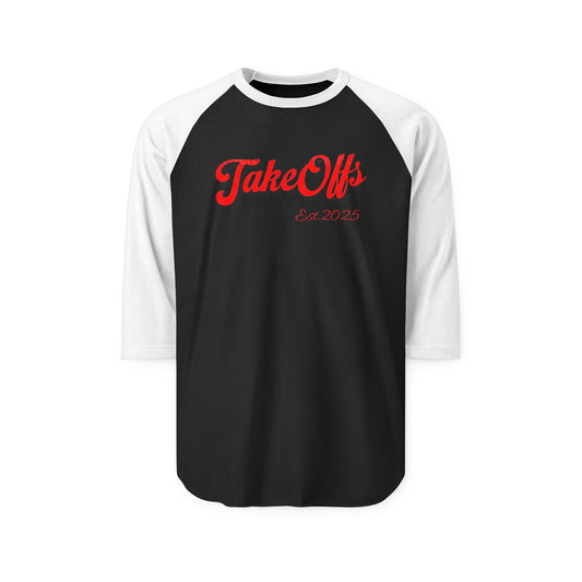 Raglan Shirt with 'Take Offs' Design | Casual Tee, Unisex Top, Perfect for Sports, Spring Events, Travel, Gift Idea
